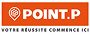 Logo POINT.P : Votre réussite commence ici - Matériaux Logo POINT.P blanc sur fond orange avec le slogan Votre réussite commence ici et un picto de géolocalisation.